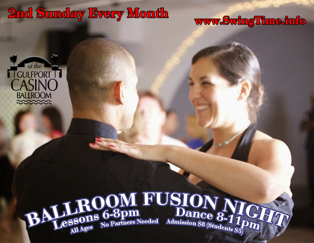 Ballroom Dance Fusion Night, 2nd Sundays Monthly, at Gulfport Casino Ballroom in Tampa Bay FL